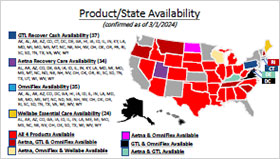 GoldenCare STC State Availability map