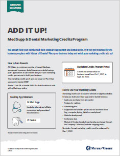 Omaha Med Supp & Dental Marketing Credits Program