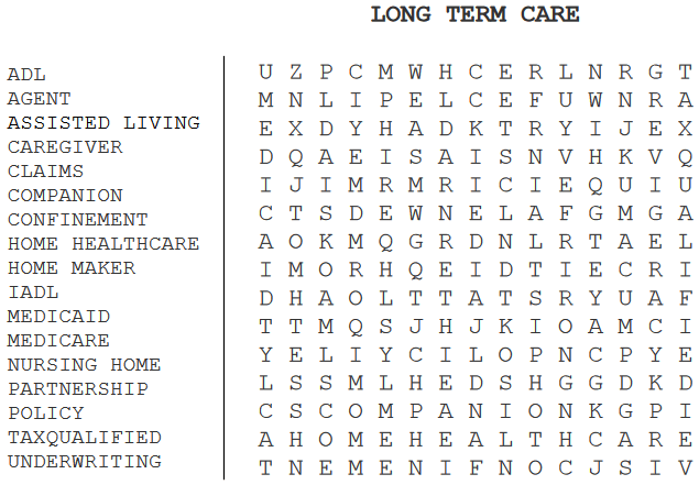 United Security Assurance LTC Word Search image
