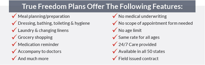 True Freedom Plans Offer The Following Features: