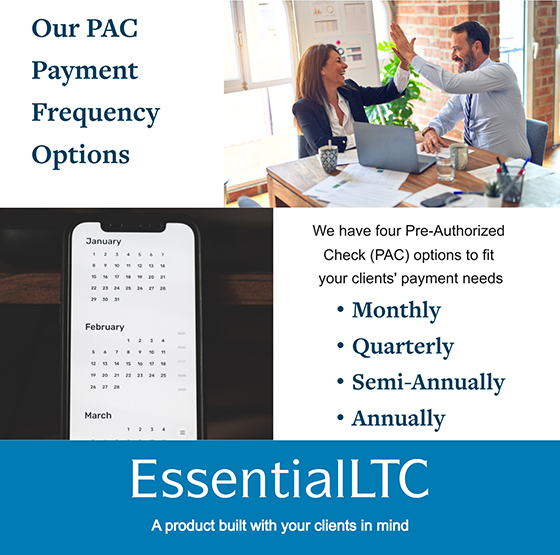 NGL's PAC Payment Frequency Options: Four Pre-Authorized Check (PAC) options to fit clients' payment needs: Monthly, Quarterly, Semi-Annually and Annually