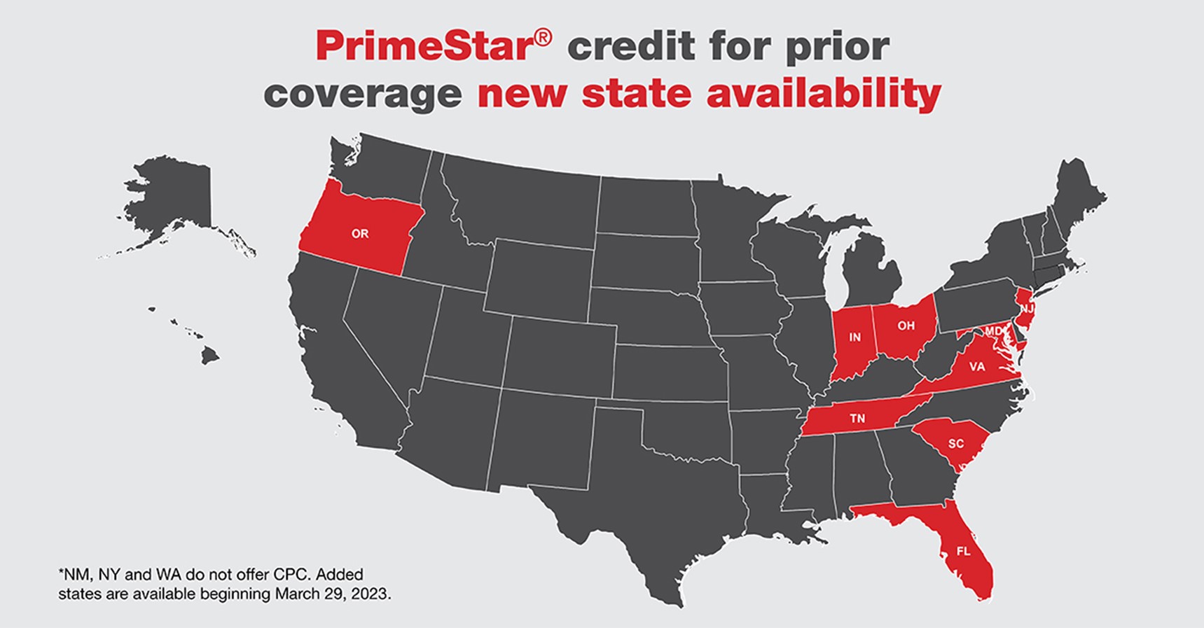 Ameritas PrimeStar credit for prior coverage new state availability image