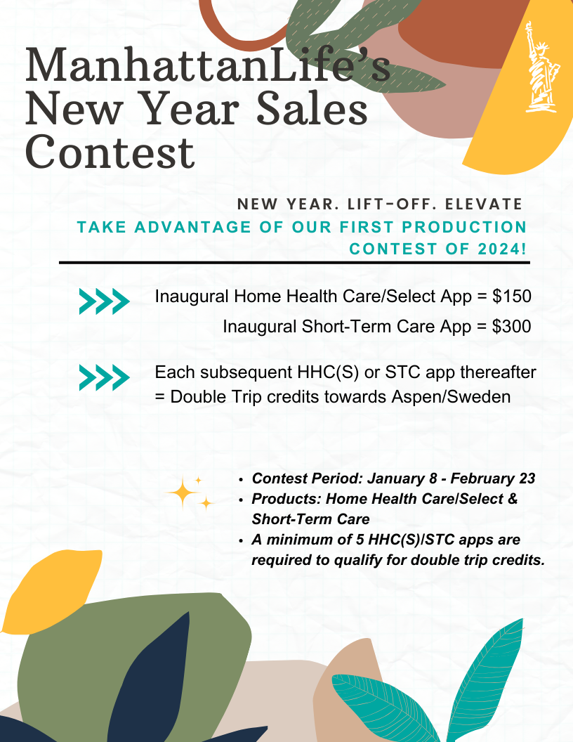 New Year! Liftoff! Elevate! 2024 Sales Contest GoldenCare Agents